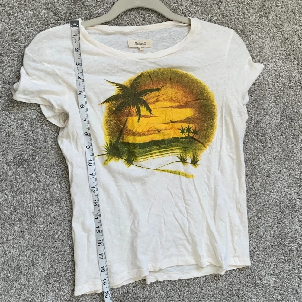 Madewell Beach Graphic White Short Sleeve Shirt Size Small - Picture 5 of 6